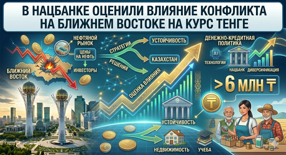 В Нацбанке оценили влияние конфликта на Ближнем Востоке на курс тенге