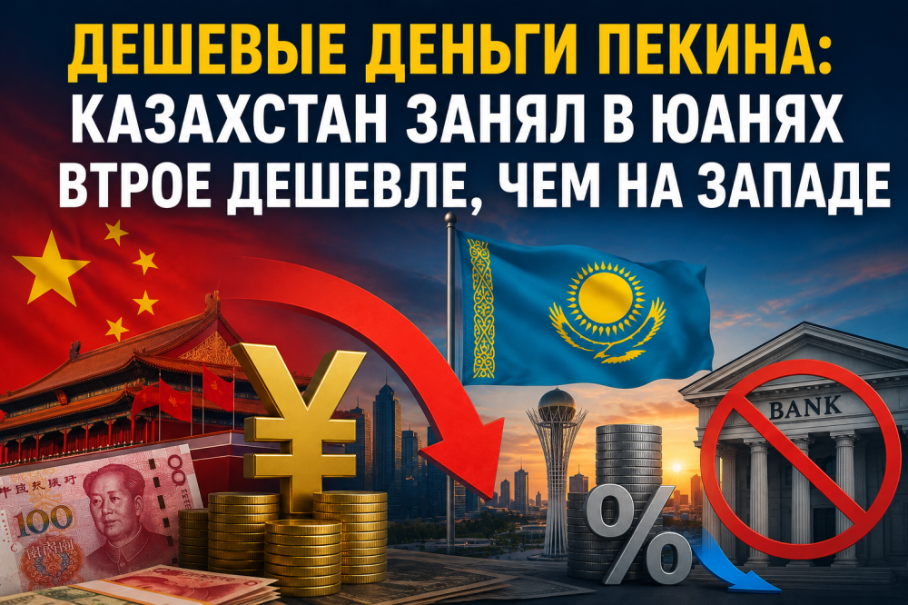 Дешевые деньги Пекина: Казахстан занял в юанях втрое дешевле, чем на Западе