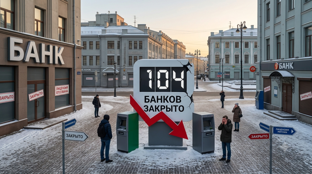 Банковский сектор России переживает крупнейший удар: уже закрылись 104 банка