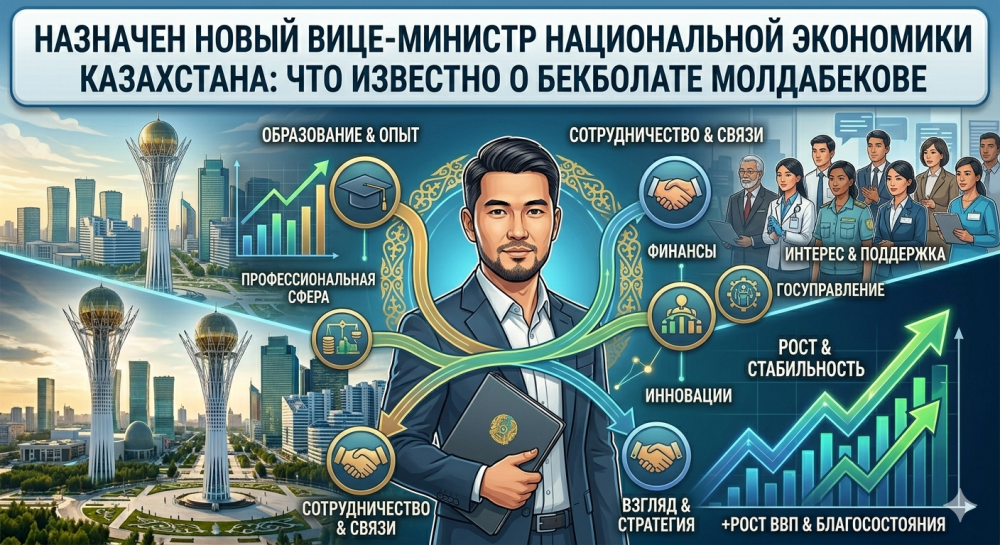 Назначен новый вице-министр национальной экономики Казахстана: что известно о Бекболате Молдабекове