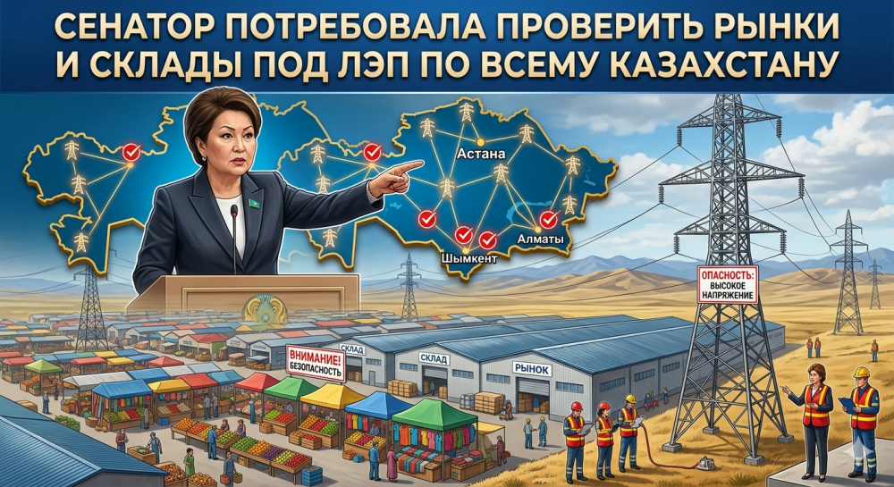 Сенатор потребовала проверить рынки и склады под ЛЭП по всему Казахстану