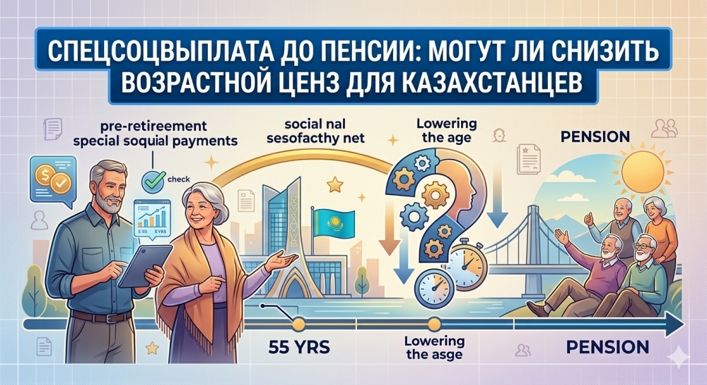 Спецсоцвыплата до пенсии: могут ли снизить возрастной ценз для казахстанцев
