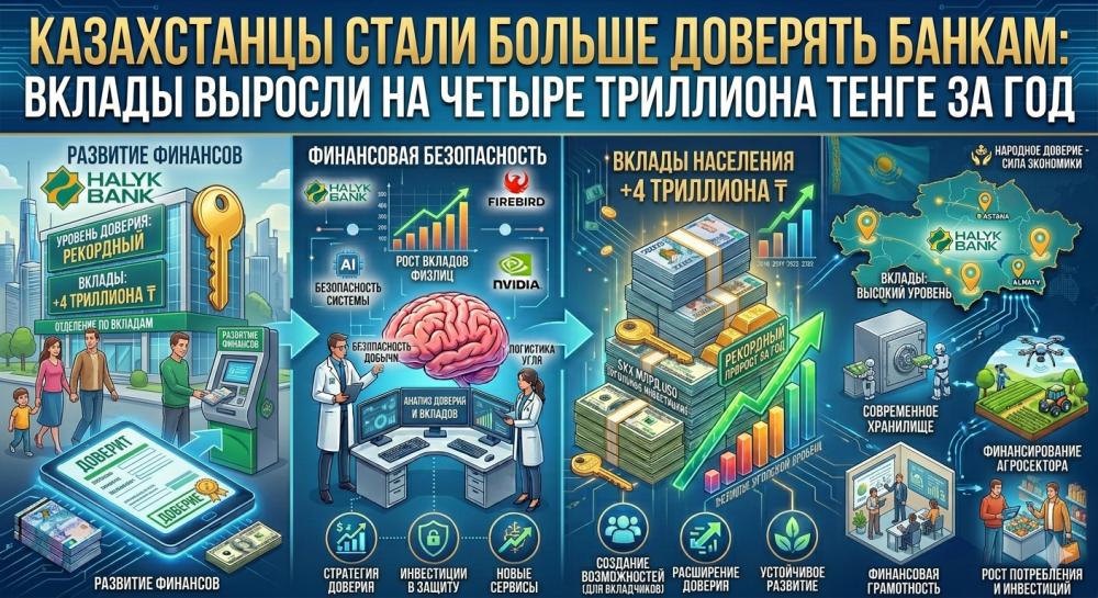 Казахстанцы стали больше доверять банкам: вклады выросли на четыре триллиона тенге за год