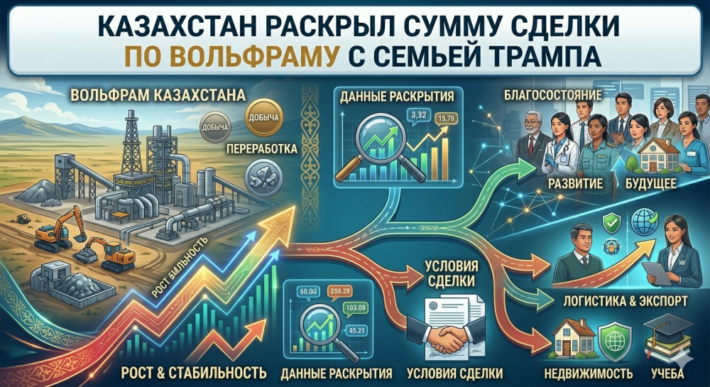 Казахстан раскрыл сумму сделки по вольфраму с семьей Трампа