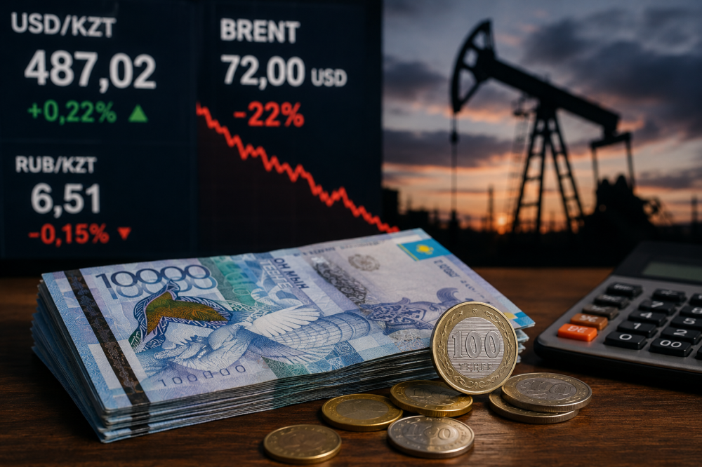 Тенге держит оборону у отметки 487 за доллар, несмотря на обвал нефти