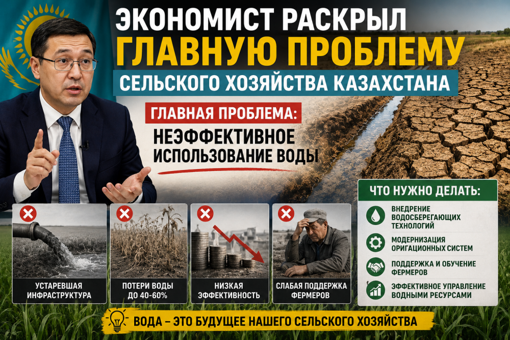 Экономист раскрыл главную проблему сельского хозяйства Казахстана