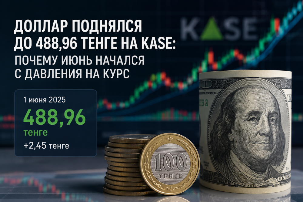Доллар поднялся до 488,96 тенге на KASE: почему июнь начался с давления на курс