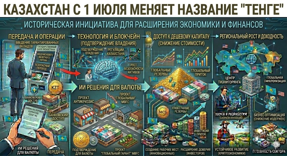 Казахстан с 1 июля меняет название "тенге"