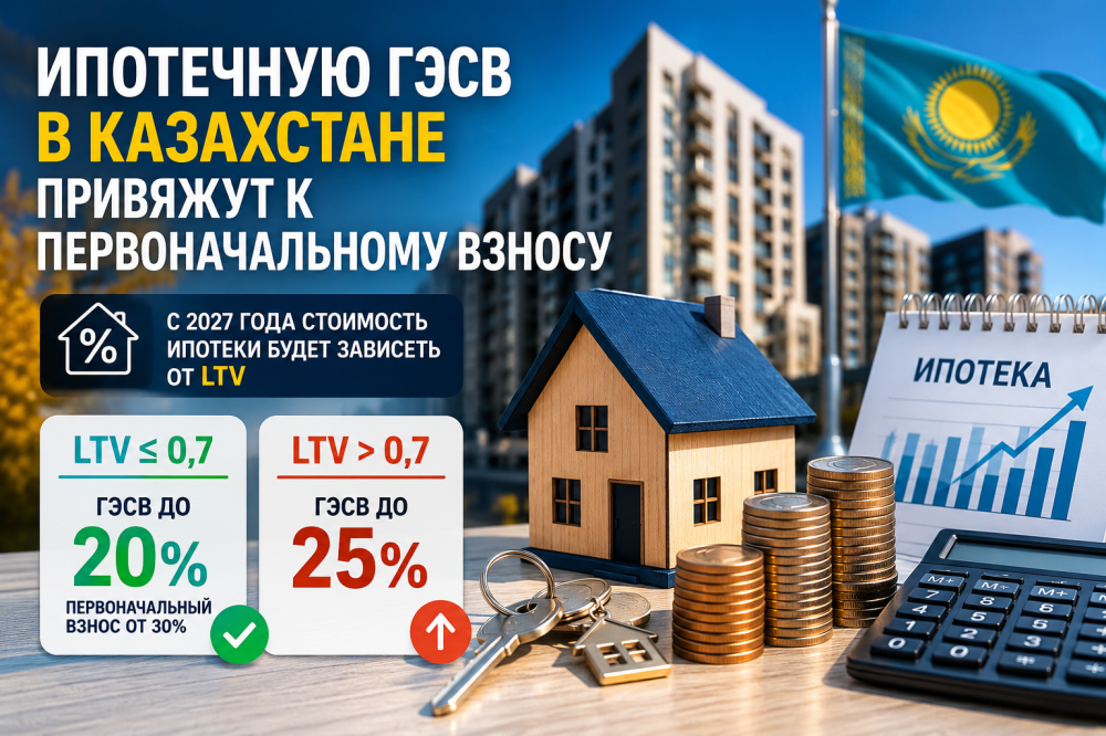 Ипотечную ГЭСВ в Казахстане привяжут к первоначальному взносу