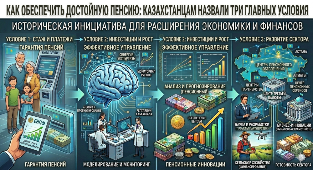 Как обеспечить достойную пенсию: казахстанцам назвали три главных условия