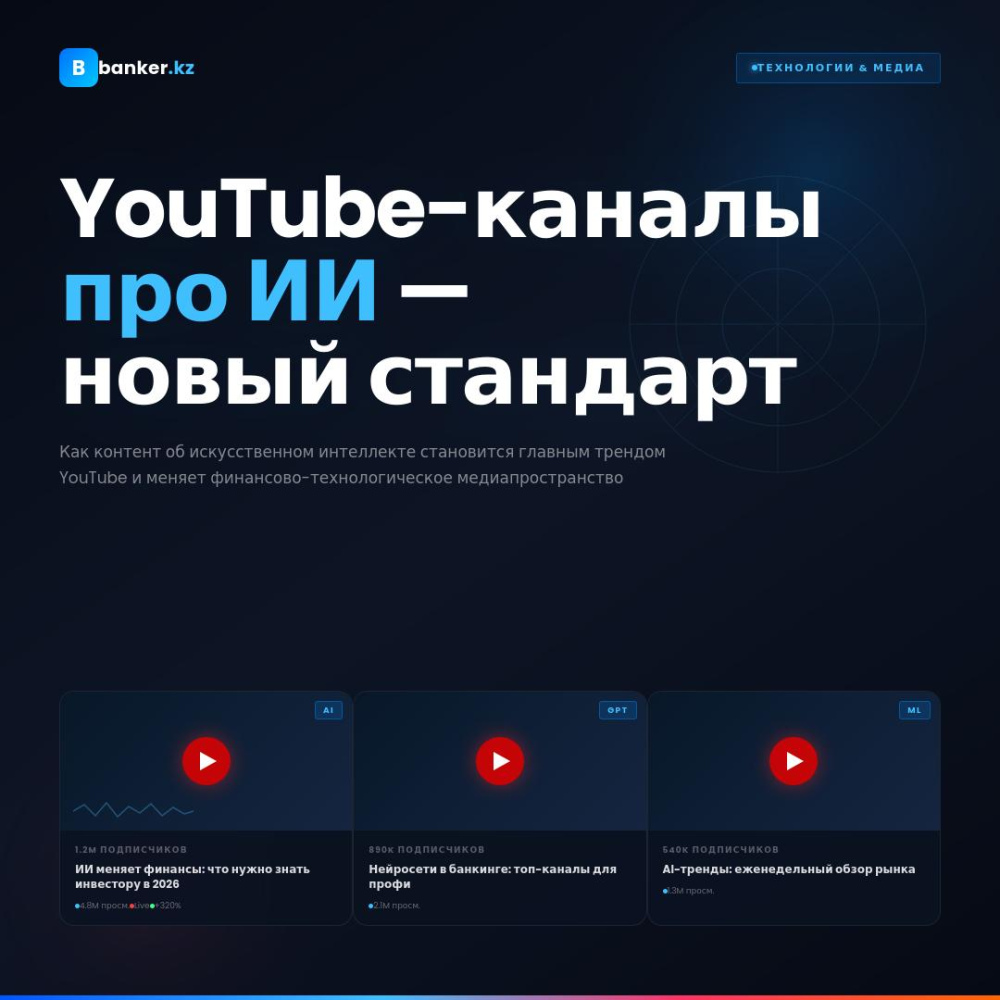 Banker.kz: YouTube-каналы про ИИ становятся новым источником цифровой грамотности в Казахстане