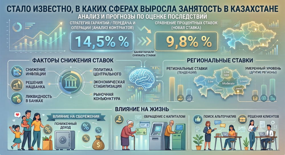 Стало известно, в каких сферах выросла занятость в Казахстане