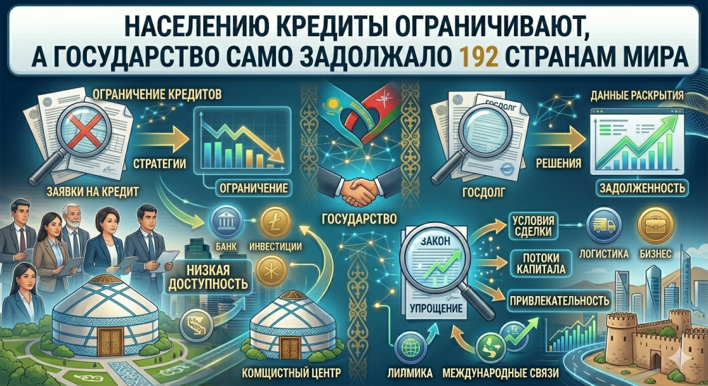 Населению кредиты ограничивают, а государство само задолжало 192 странам мира