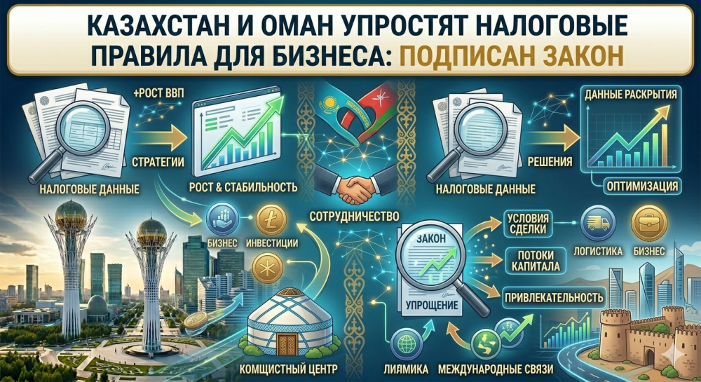 Казахстан и Оман упростят налоговые правила для бизнеса: подписан закон