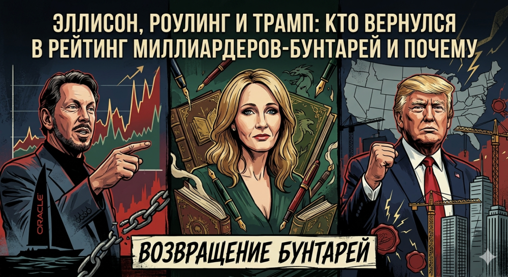 Эллисон, Роулинг и Трамп: кто вернулся в рейтинг миллиардеров-бунтарей и почему