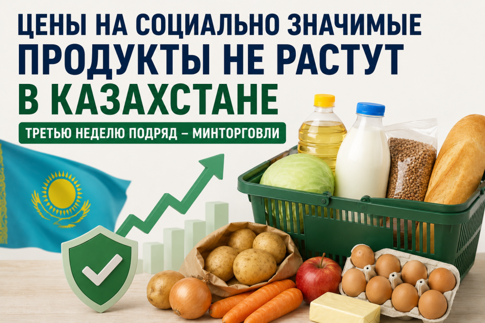 Цены на социально значимые продукты не растут в Казахстане третью неделю подряд – Минторговли 