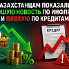 Казахстанцам показали хорошую новость по инфляции и плохую по кредитам